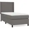 Image de vidaXL Lit boxspring avec matelas Gris 80x200 cm similicuir