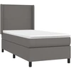 Image de vidaXL Lit boxspring avec matelas Gris 90x200 cm similicuir