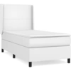Image de vidaXL Lit boxspring avec matelas blanc 100x200 cm similicuir