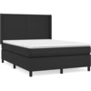 Image de vidaXL Lit boxspring avec matelas noir 140x190 cm similicuir