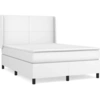 Image de vidaXL Lit boxspring avec matelas blanc 140x190 cm similicuir