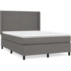 Image de vidaXL Lit Boxspring avec matelas Gris 140x200 cm Similicuir