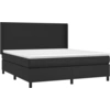 Image de vidaXL Lit boxspring avec matelas noir 180x200 cm similicuir