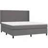 Image de vidaXL Lit boxspring avec matelas Gris 180x200 cm similicuir