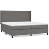 Image de vidaXL Lit boxspring avec matelas Gris 200x200 cm simili-cuir