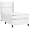 Image de vidaXL Lit boxspring avec matelas blanc 100x200 cm similicuir