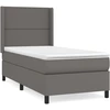 Image de vidaXL Lit boxspring avec matelas Gris 100x200 cm similicuir