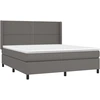 Image de vidaXL Lit boxspring avec matelas Gris 180x200 cm similicuir