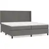 Image de vidaXL Lit boxspring avec matelas Gris 200x200 cm simili-cuir