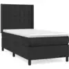Image de vidaXL Lit boxspring avec matelas noir 90x190 cm similicuir