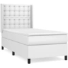 Image de vidaXL Lit boxspring avec matelas blanc 90x200 cm similicuir