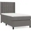 Image de vidaXL Lit boxspring avec matelas Gris 100x200 cm similicuir