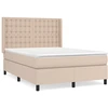 Image de vidaXL Lit Boxspring Matelas Marron Cappuccino 140x190cm Similicuir