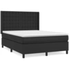 Image de vidaXL Lit boxspring avec matelas noir 140x200 cm similicuir