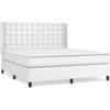 Image de vidaXL Lit boxspring avec matelas blanc 180x200 cm similicuir