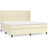Image de vidaXL Lit boxspring avec matelas Crème 200x200 cm simili-cuir