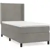 Image de vidaXL Lit boxspring avec matelas gris clair 80x200 cm velours