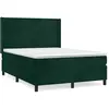 Image de vidaXL Lit boxspring avec matelas vert foncé 140x190 cm velours