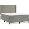 Image de vidaXL Lit boxspring avec matelas gris clair 140x200 cm velours