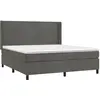 Image de vidaXL Lit boxspring avec matelas gris foncé 160x200 cm velours