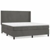 Image de vidaXL Lit boxspring avec matelas gris foncé 180x200 cm velours