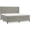 Image de vidaXL Lit boxspring avec matelas gris clair 200x200 cm velours