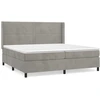 Image de vidaXL Lit boxspring avec matelas gris clair 200x200 cm velours