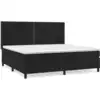 Image de vidaXL Lit boxspring avec matelas noir 200x200 cm velours