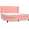 Image de vidaXL Lit boxspring avec matelas rose 200x200 cm velours