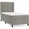 Image de vidaXL Lit boxspring avec matelas gris clair 90x190 cm velours