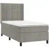 Image de vidaXL Lit boxspring avec matelas gris clair 100x200 cm velours
