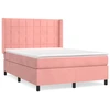 Image de vidaXL Lit boxspring avec matelas rose 140x190 cm velours