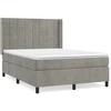 Image de vidaXL Lit boxspring avec matelas gris clair 140x200 cm velours