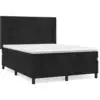 Image de vidaXL Lit boxspring avec matelas noir 140x200 cm velours