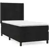 Image de vidaXL Lit boxspring avec matelas noir 90x200 cm velours