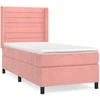 Image de vidaXL Lit boxspring avec matelas rose 90x200 cm velours