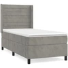 Image de vidaXL Lit boxspring avec matelas gris clair 100x200 cm velours