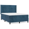 Image de vidaXL Lit boxspring avec matelas bleu foncé 140x190 cm velours