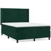 Image de vidaXL Lit boxspring avec matelas vert foncé 140x200 cm velours