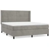 Image de vidaXL Lit boxspring avec matelas gris clair 180x200 cm velours