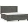 Image de vidaXL Lit boxspring avec matelas gris foncé 180x200 cm velours