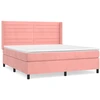 Image de vidaXL Lit boxspring avec matelas rose 180x200 cm velours