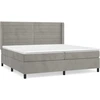 Image de vidaXL Lit boxspring avec matelas gris clair 200x200 cm velours