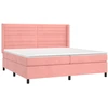 Image de vidaXL Lit boxspring avec matelas rose 200x200 cm velours