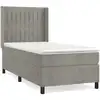 Image de vidaXL Lit boxspring avec matelas gris clair 100x200 cm velours