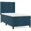 Image de vidaXL Lit boxspring avec matelas bleu foncé 100x200 cm velours