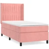 Image de vidaXL Lit boxspring avec matelas rose 100x200 cm velours