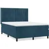 Image de vidaXL Lit boxspring avec matelas bleu foncé 140x190 cm velours