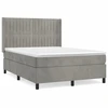 Image de vidaXL Lit boxspring avec matelas gris clair 140x200 cm velours