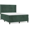 Image de vidaXL Lit boxspring avec matelas vert foncé 140x200 cm velours